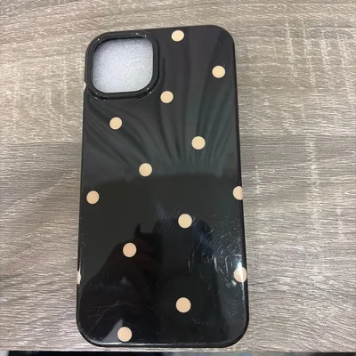 iPhone14用ケース ドット柄 ブラック