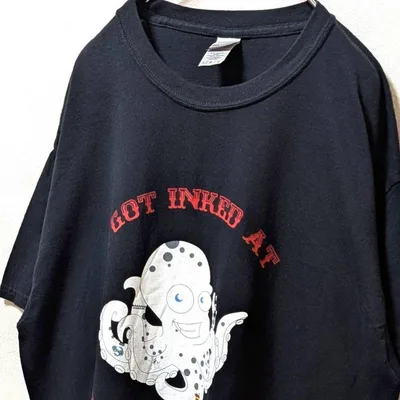 ギルダン サイドショウプロダクション ロゴ Tシャツ ブラック黒 L 古着