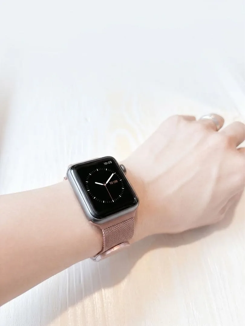 新品★使い易いマグネットApple Watch用 ワンタッチバンドピンクゴールド