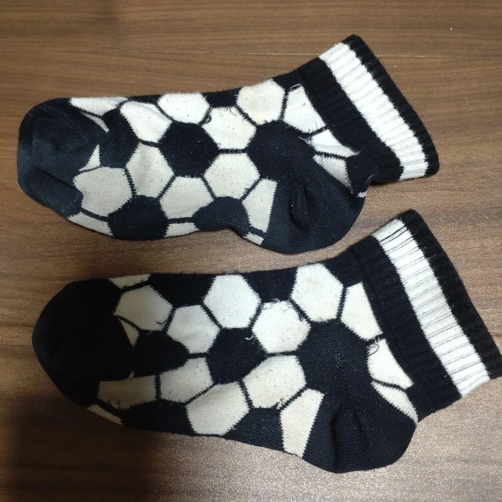 キッズ 靴下 3足セット サッカー柄 チェック柄