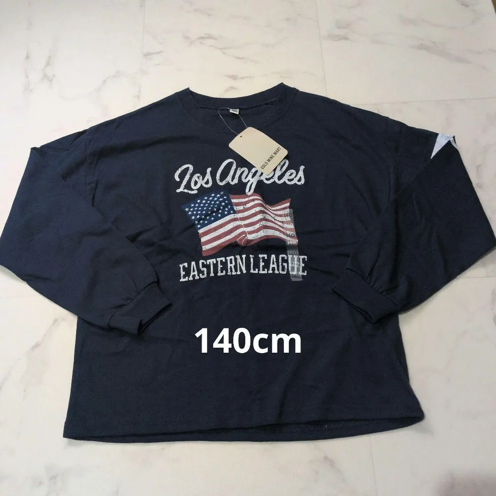 長袖カットソー 140cm ネイビー ロンT