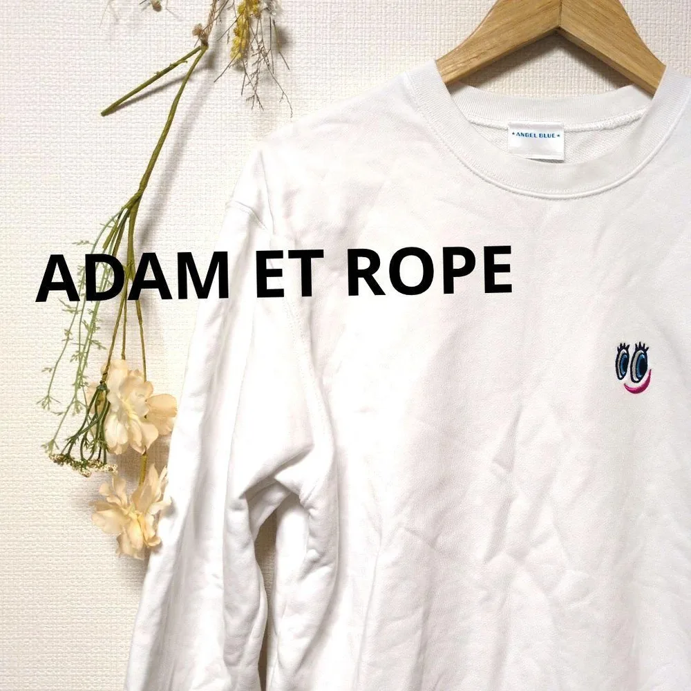 ADAM ET ROPE ANGEL BLUE アダムエロペ トレーナー 刺繍