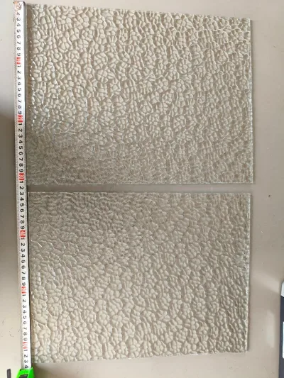 昭和レトロ ガラス板 40×30.5・41×31 2枚セット 石目模様