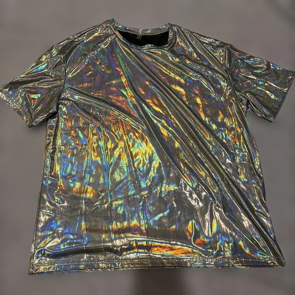 ホログラム シルバー 半袖Tシャツ