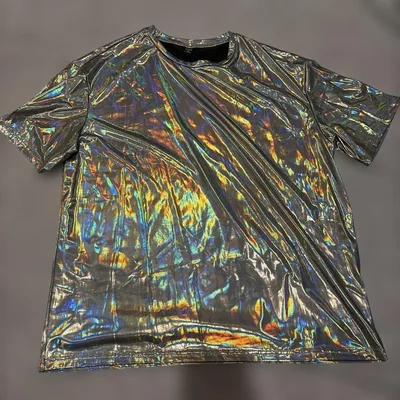 ホログラム シルバー 半袖Tシャツ