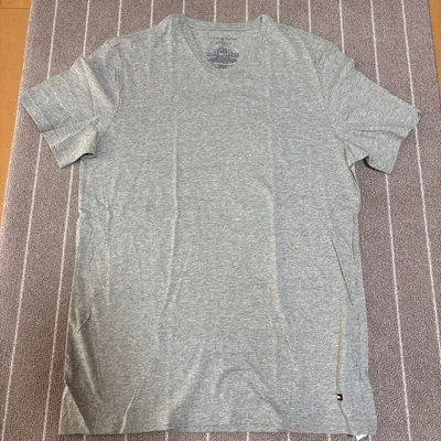 TOMMY HILFIGER Vネック Tシャツ グレー M