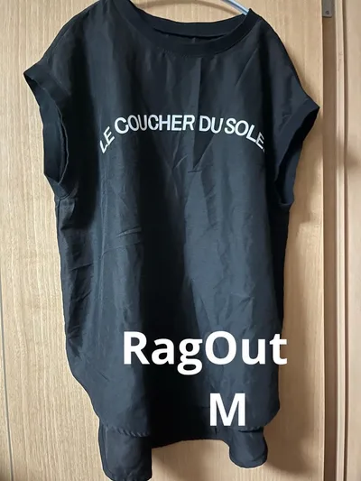 期間限定☆RagOut☆ロゴ入り ノースリーブ トップス ブラック M アベイル