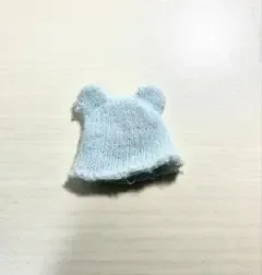 1/12ドール用 ニット帽子 くま耳 ライトブルー