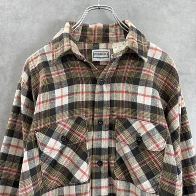 ▼80s USA製 FIVE BROTHER ファイブブラザー ネルシャツ M