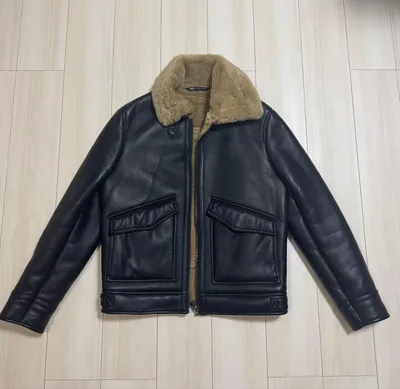 ZARA フェイクレザー ボアジャケット S サイズ