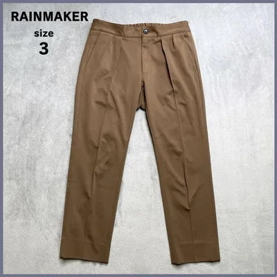 RAINMAKER レインメーカー スラックス 2タック シルク混 ブラウン 3