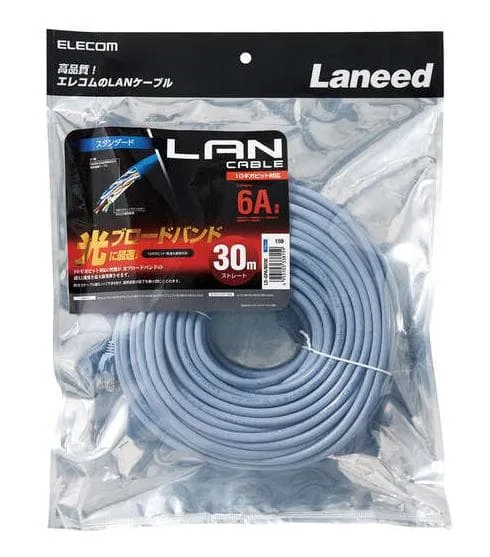 ELECOM LANケーブル 30m Cat6A LD-GPA/BU30