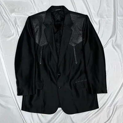 vintage leather western tailored jacket