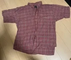 半袖シャツ レッド チェック柄