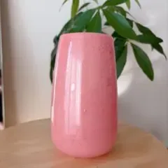 ピンク色 ガラス製 フラワーベース 花瓶
