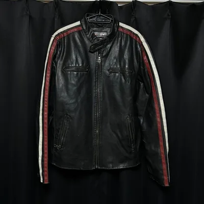 Brave Soul leather jacket archive black