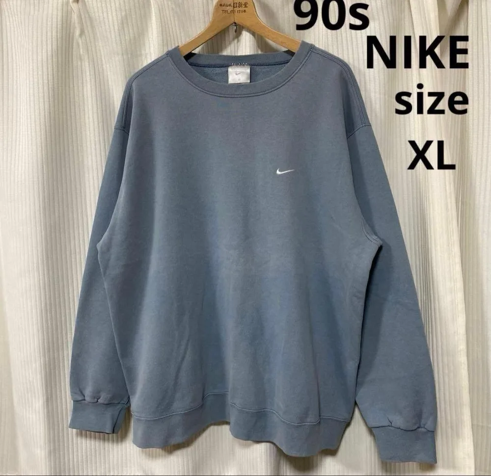90s NIKEナイキ ワンポイント スウッシュ スウェットフェード XL