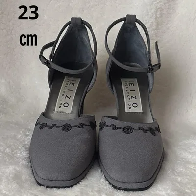 EIZO COLLECTION パンプス グレー ストラップ 23㎝ヒール8cm