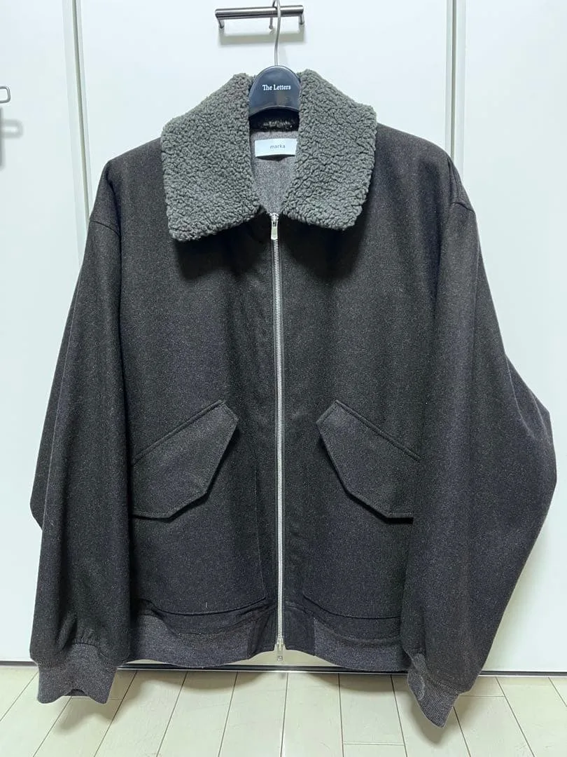 marka ジップアップ ブルゾン 2 ボア襟 ジャケット wool