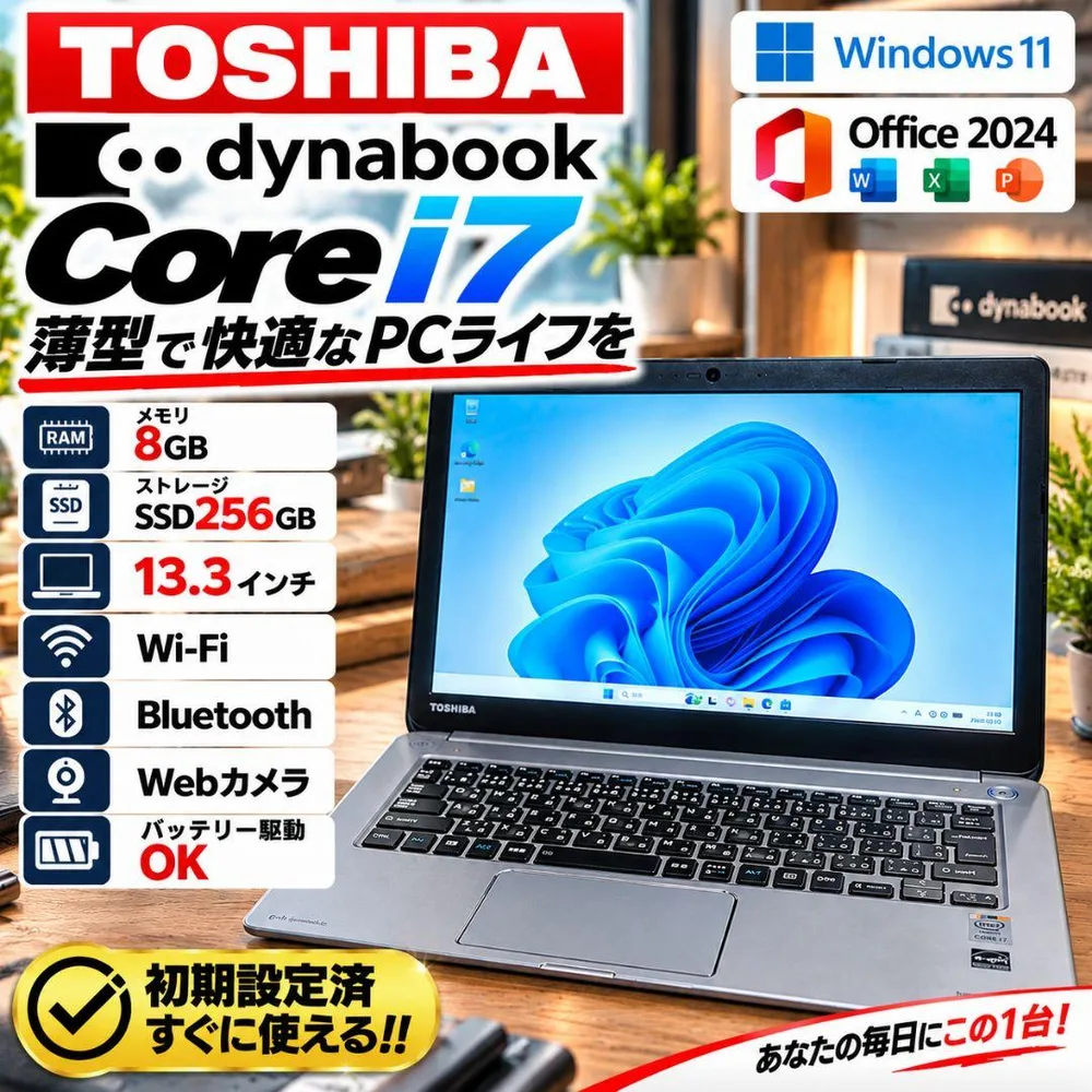 dynabook ノートパソコン Corei7 メモリ8GB SSD256GB