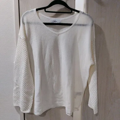 AZUL BY MOUSSY/Vネックニット ホワイト