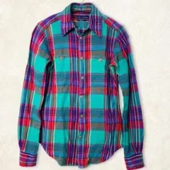 Ralph Lauren ラルフローレン ワーク ネルシャツ グリーン 150S
