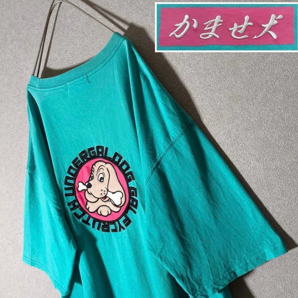 希少XL★ガルフィ バック刺繍 Tシャツ かませ犬 デカロゴ レアカラー 人気