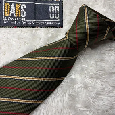 DAKS ダックス ネクタイ レジメンタル ストライプ シルク トラッド 緑