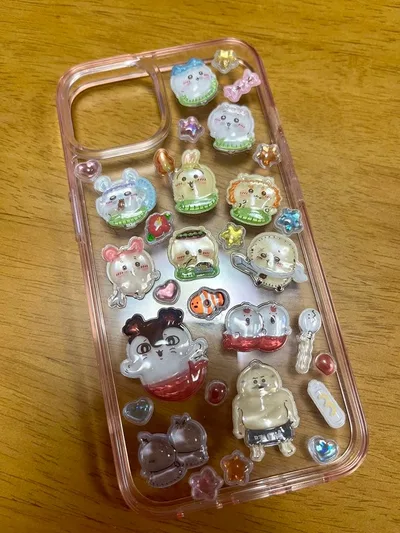 ちいかわ iPhoneケース デコスマホ ボンドロシール