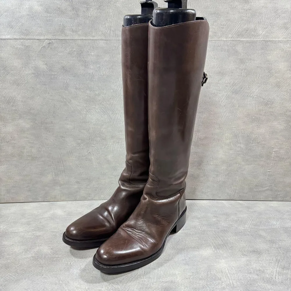 SARTORE サルトル ジョッキーブーツ バックベルト ブラウン 36