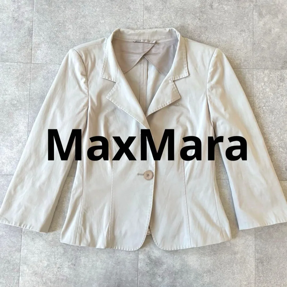 MaxMara マックスマーラ テーラードジャケット 白タグ ベージュ 40L