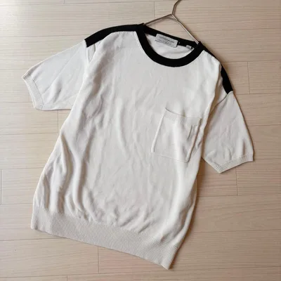 ✨【TOMORROWLAND tricot】半袖ニット バイカラー XS