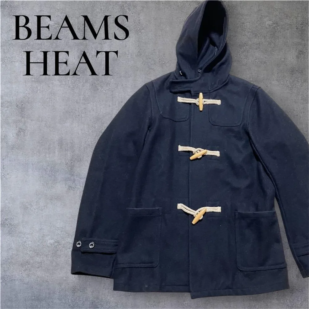 BEAMS HEAT ダッフルコート ネイビー Sサイズ アウター ウール混
