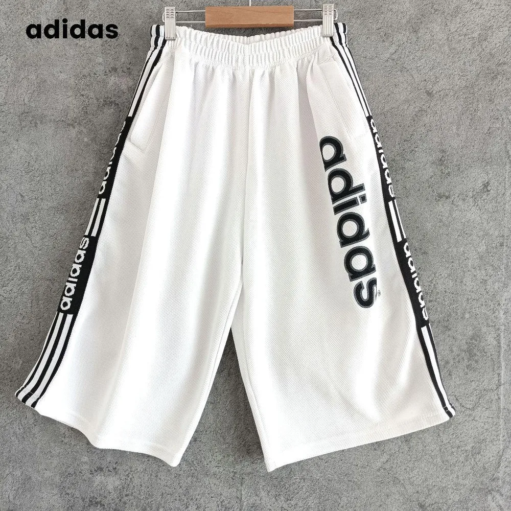 adidas アディダス 90s 万国旗タグ ハーフパンツ 白 レトロ ロゴ