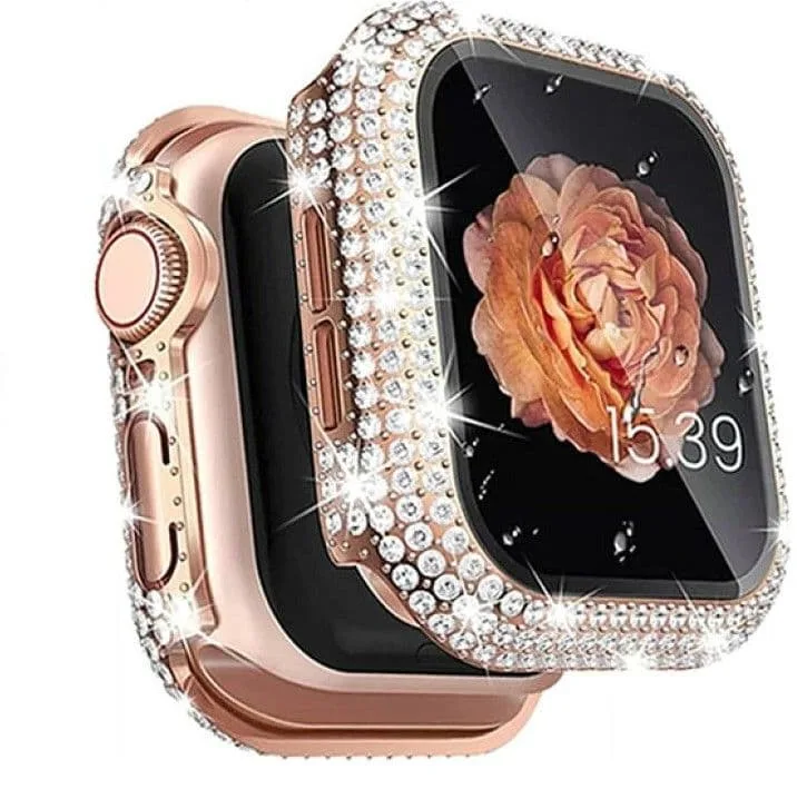 Apple Watch40mm 保護ケース ラインストーン ローズピンク