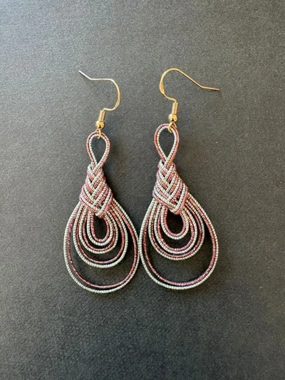 水引のドロップ型ピアス ハンドメイド