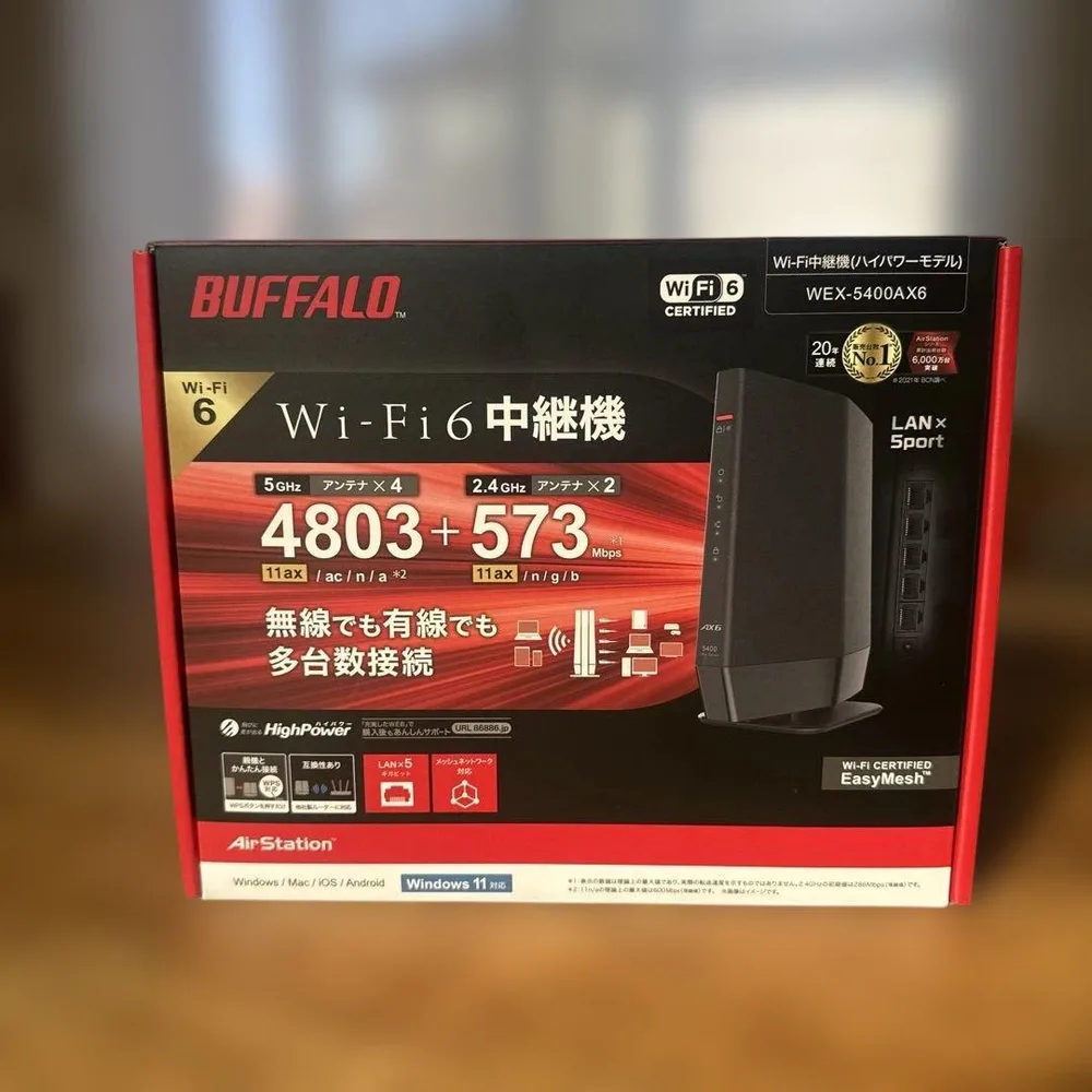 BUFFALO WEX-5400AX6 Wi-Fi 6 中継機 本体