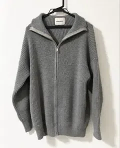 MAISON BREEZE ジップアップ ニット 長袖 グレー