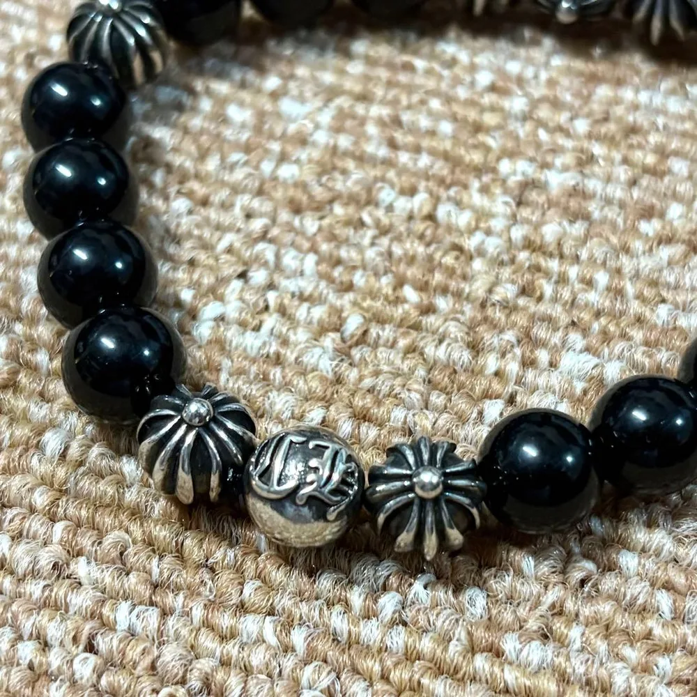 silver 925 cross ball bees bracelet
