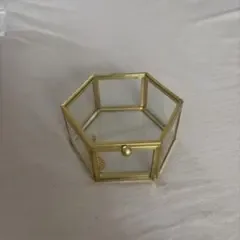 六角形 ガラスケース ゴールド アクセサリーケース