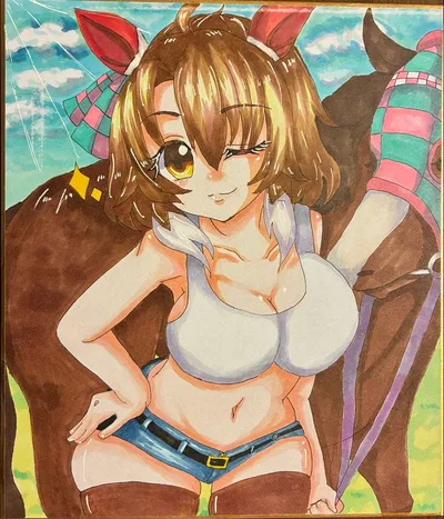 手描きイラスト ファンアート ウマ娘プリティーダービー ウマ娘 ダンツフレーム
