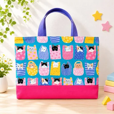 レッスンバッグ 猫柄 ハンドメイド