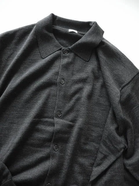 A.PRESSE /Wool Knit Polo Collar Cardigan