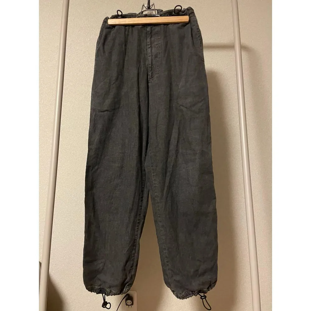 90s ARMANI JEANS Wide Black Denim Pants