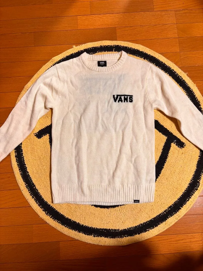 90s, VANS クルーネック ニット セーター ホワイト