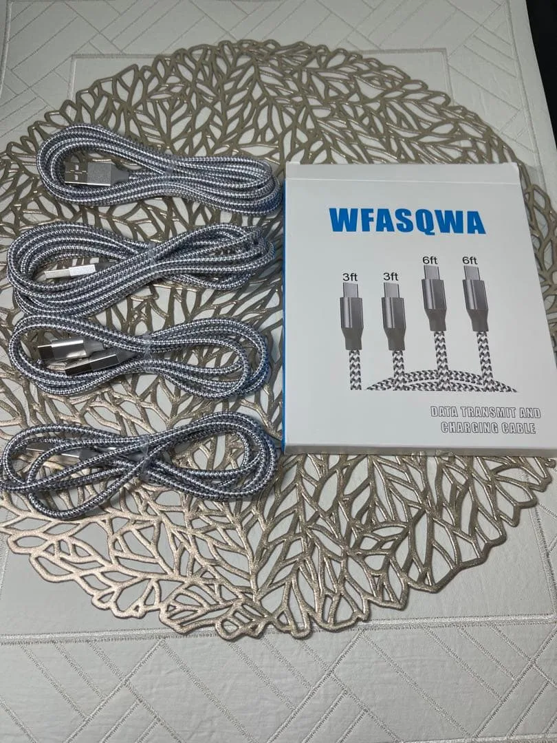 【新品】WFASQWA USB 充電Cタイプケーブル 4本セット 3ft 6ft