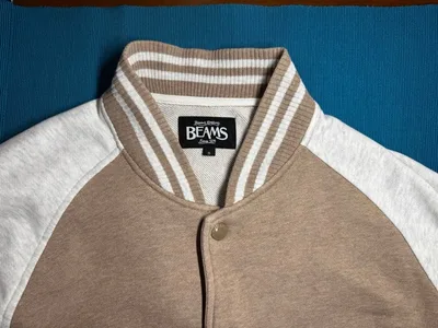 BEAMS(ビームス)スウェット生地スタジャン メンズS 綿100 ベージュ