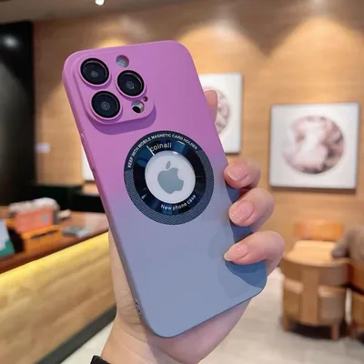 iphone13PCケース 紫+グレー MagSaf対応