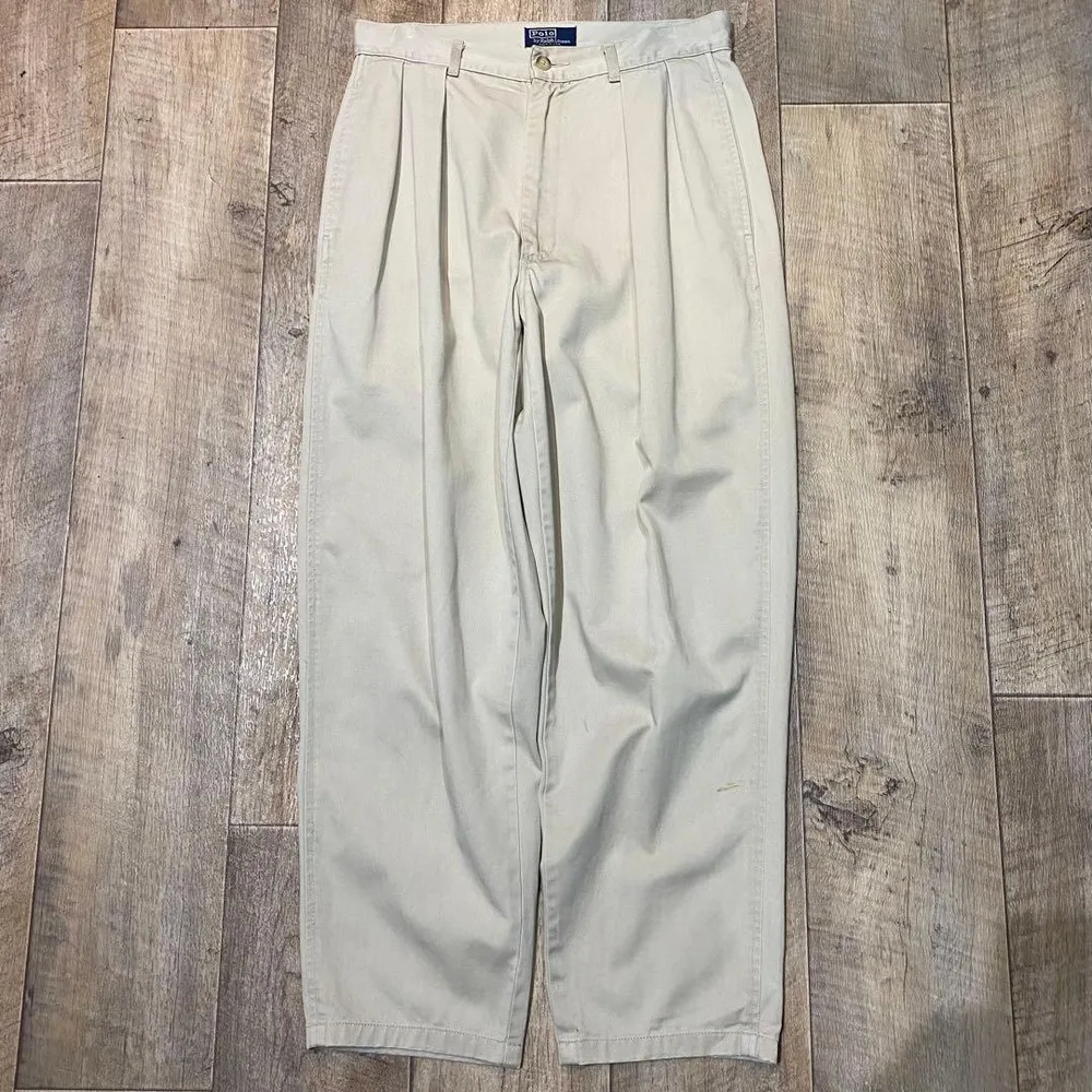 90s USA製 初期タグ Ralph 2tuck chino pantポロチノ