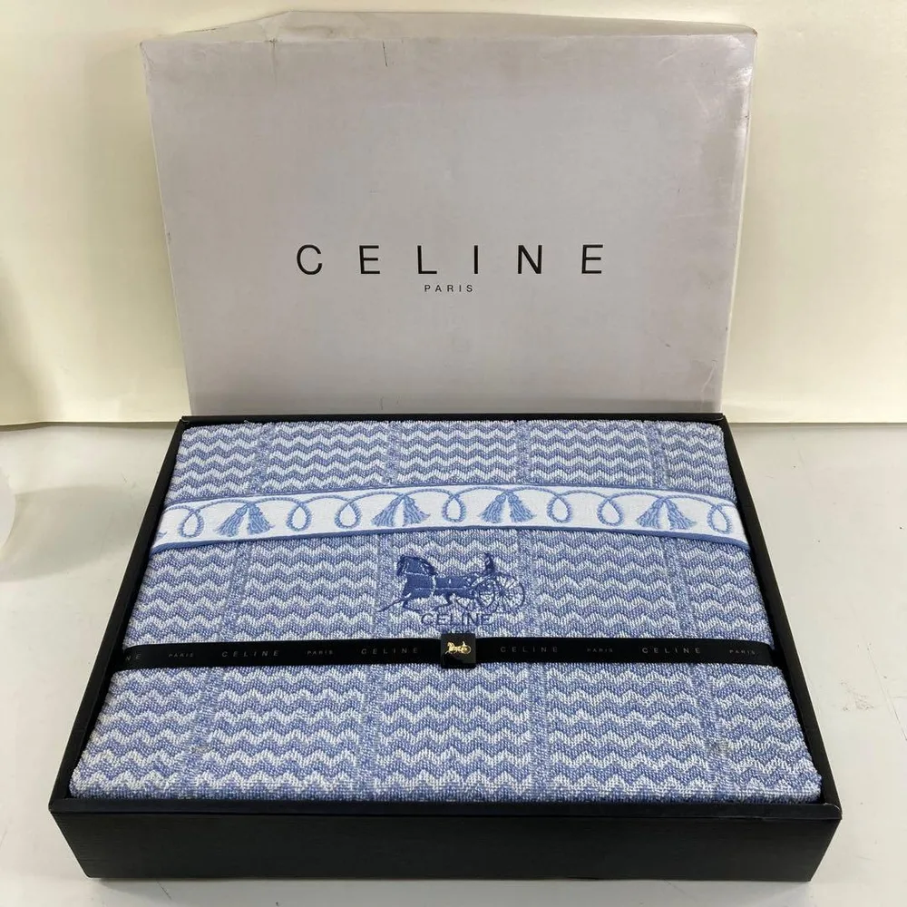 CELINE セリーヌ タオルケット 西川 ブルー系 b0147